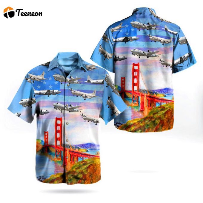 Us Navy Lockheed P-3 Orion Independence Day Golden Gate Bridge Hawaiian Shirt Gift For Dad Father Days 1