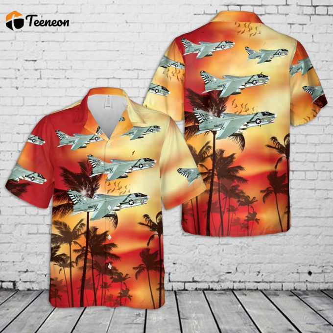 Us Navy Ltv A-7E Corsair Ii Of Va-195 Dambusters Hawaiian Shirt Gift For Dad Father Days 1