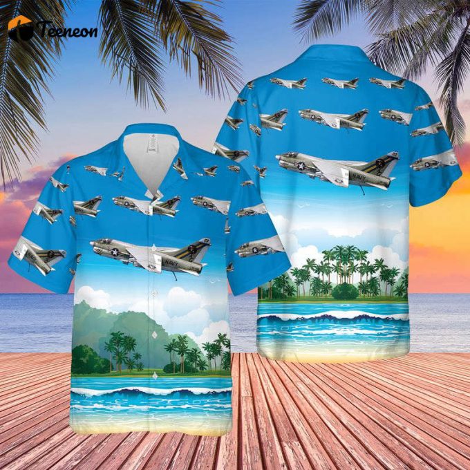 Us Navy Ltv A-7E Corsair Ii Of Va-66 The Waldos Hawaiian Shirt Gift For Dad Father Days 1