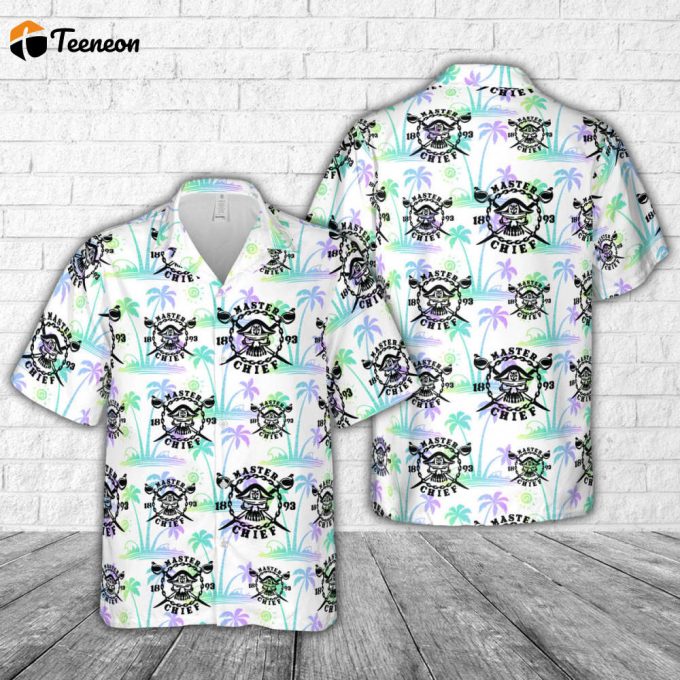 Us Navy Master Chief Crossbones Cross Swords Skull Hawaiian Shirt Gift For Dad Father Days 1