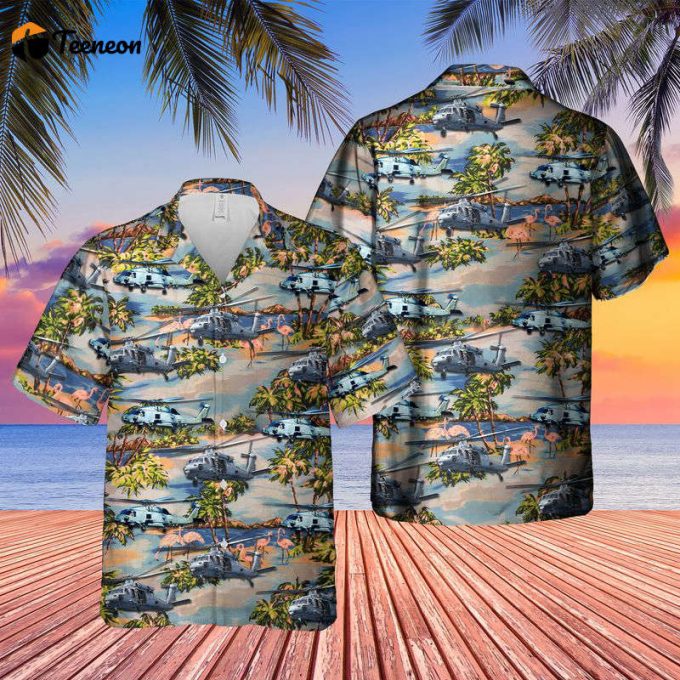 Us Navy Mh-60 Seahawk Helicopter Hawaiian Shirt Gift For Dad Father Days 1