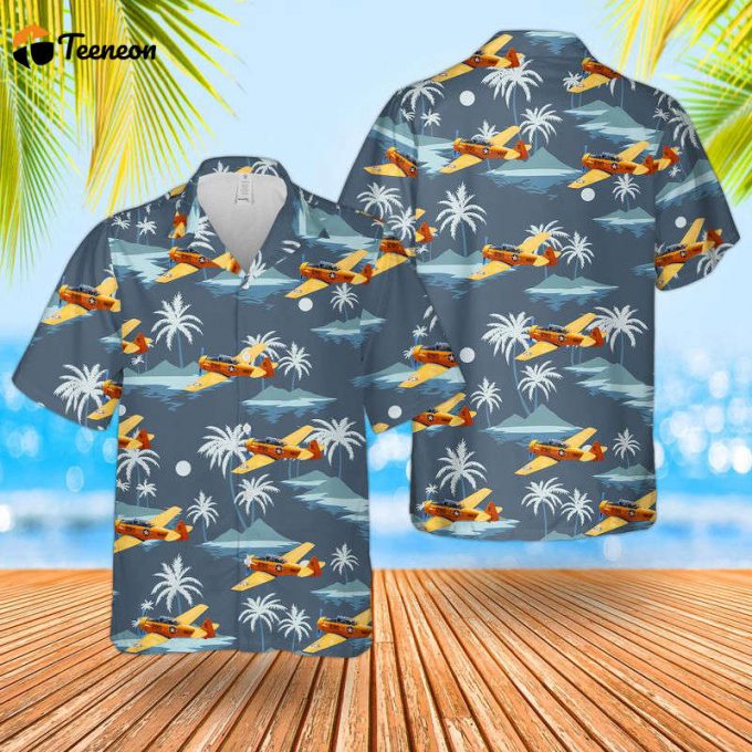 Us Navy North American Snj-5 Texan Hawaiian Shirt Gift For Dad Father Days 1