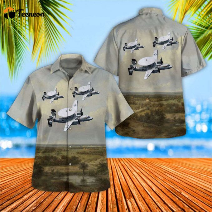 Us Navy Northrop Grumman E-2C Hawkeye Of Airborne Command &Amp;Amp; Control Squadron 116 (Vaw-116),Sun Kings Hawaiian Shirt Gift For Dad Father Days 1