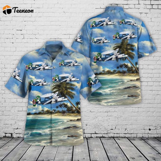 Us Navy Northrop Grumman E-2C Hawkeye Of Carrier Airborne Early Warning Squadron 115 Vaw-115, Liberty Bells Hawaiian Shirt Gift For Dad Father Days 1