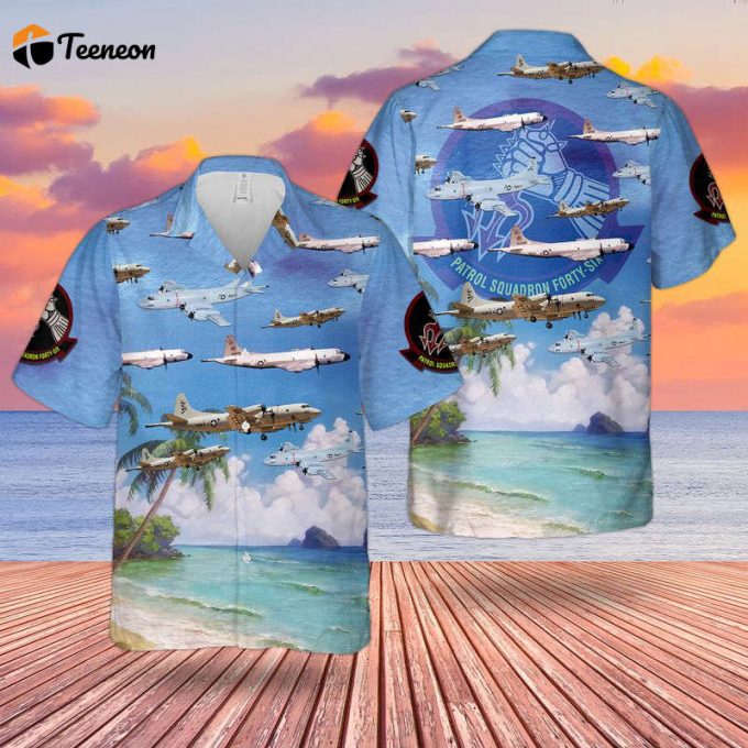 Us Navy P-3 Orion Of Patrol Squadron 46 Vp-46 &Amp;Quot;Grey Knights&Amp;Quot; Hawaiian Shirt Gift For Dad Father Days 1