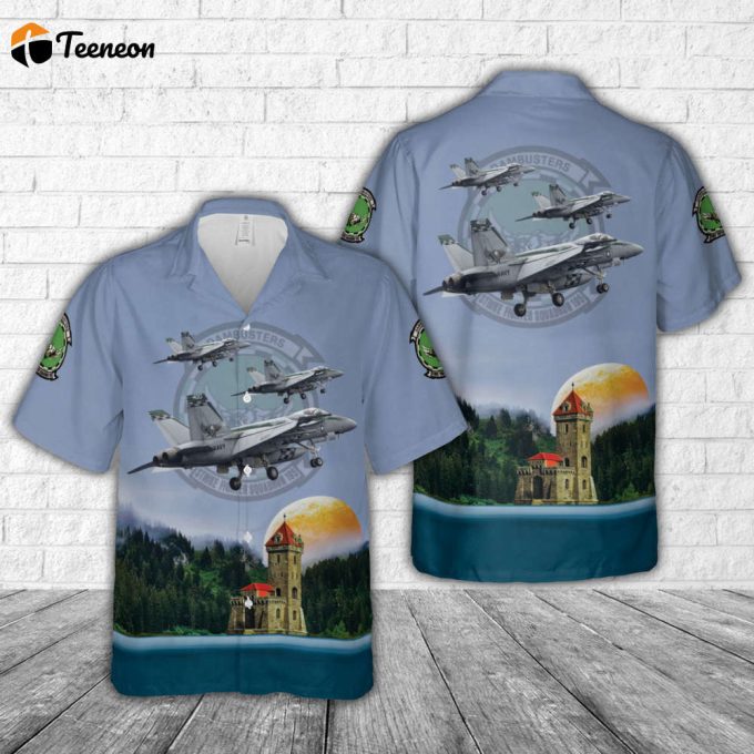 Us Navy Strike Fighter Squadron 195 (Strkfitron 195) Vfa-195 'Dambusters' Hawaiian Shirt Gift For Dad Father Days 1