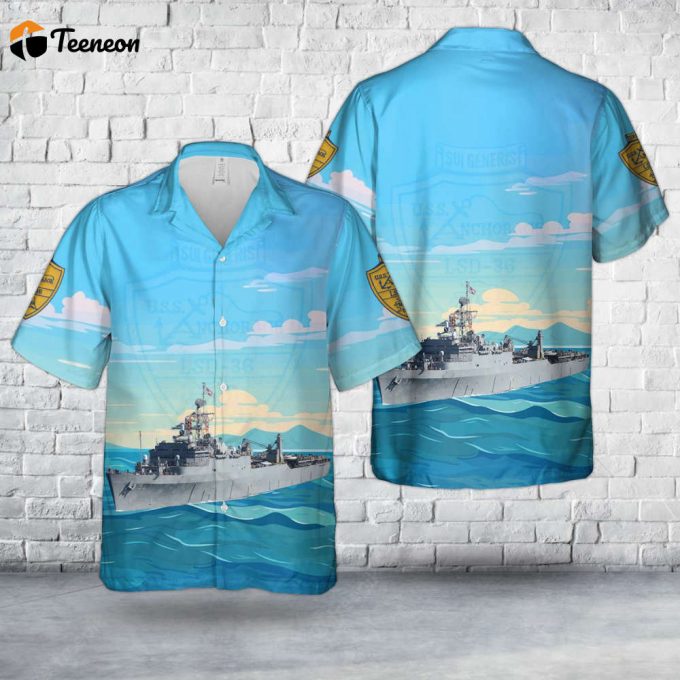 Us Navy Uss Anchorage (Lsd-36) Hawaiian Shirt Gift For Dad Father Days 1