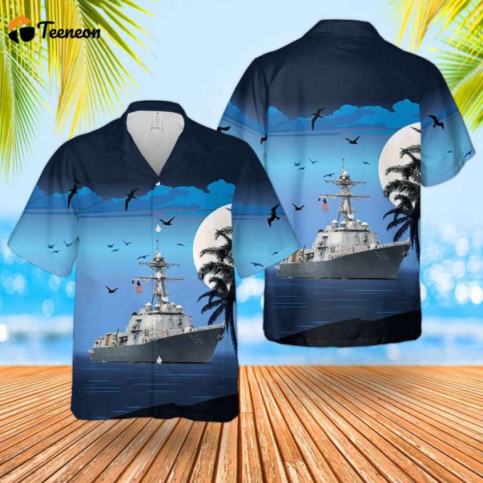 Us Navy Uss Bainbridge Ddg-96 Destroyer Hawaiian Shirt Gift For Dad Father Days 1