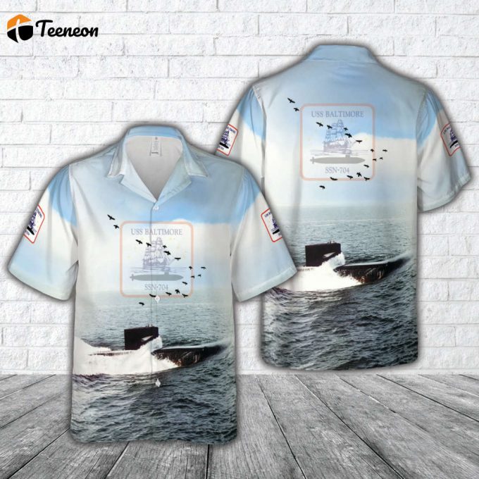 Us Navy Uss Baltimore (Ssn-704) Hawaiian Shirt Gift For Dad Father Days 1