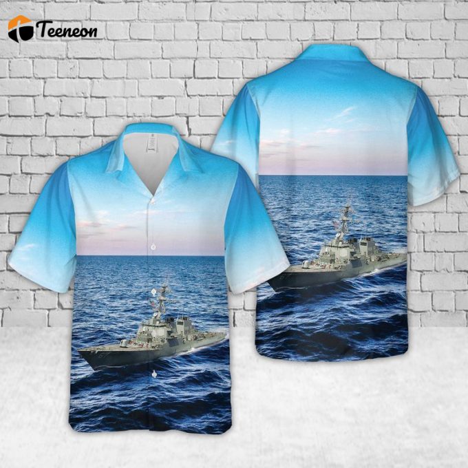 Us Navy Uss Cole (Ddg-67) Arleigh Burke-Class Destroyer Hawaiian Shirt Gift For Dad Father Days 1