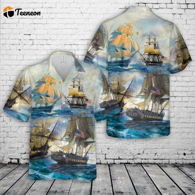 Us Navy Uss Constitution Hawaiian Shirt Gift For Dad Father Days 1