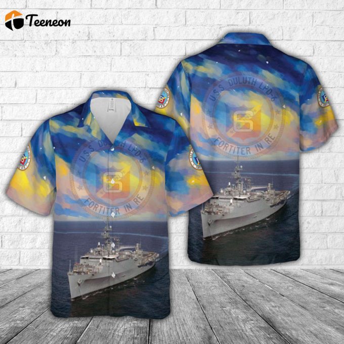 Us Navy Uss Duluth (Lpd-6) Hawaiian Shirt Gift For Dad Father Days 1