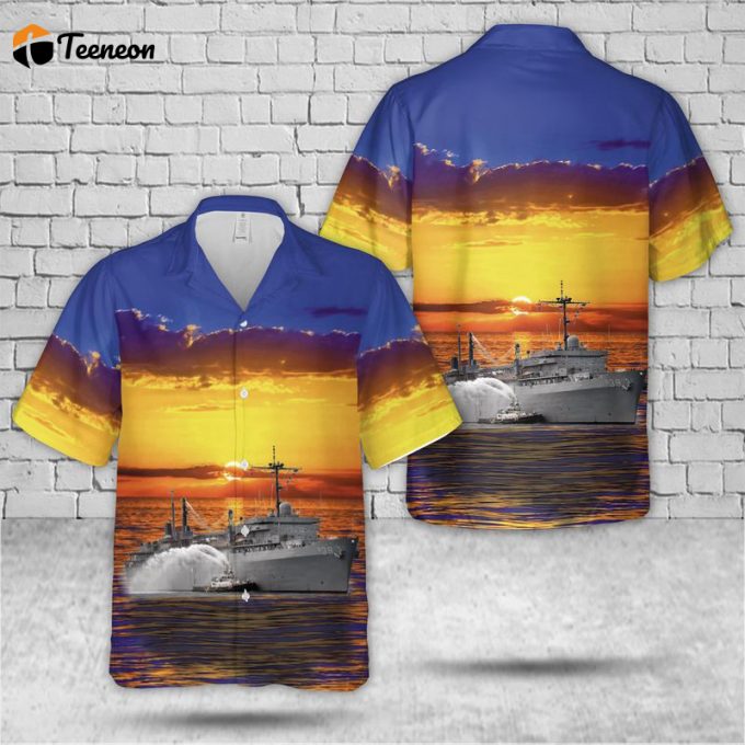 Us Navy Uss Emory S. Land (As-39) Hawaiian Shirt Gift For Dad Father Days 1