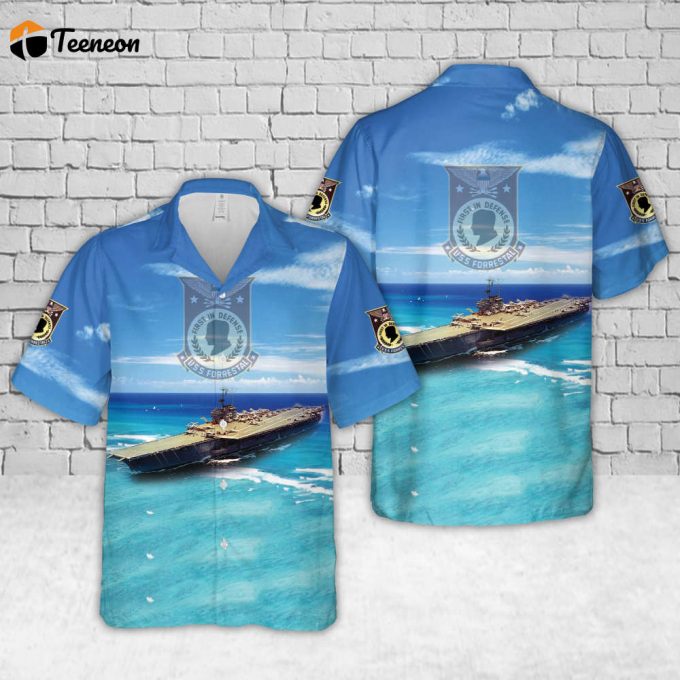 Us Navy Uss Forrestal (Cva-59) Hawaiian Shirt Gift For Dad Father Days 1