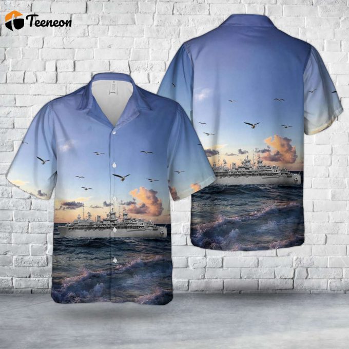 Us Navy Uss Fulton (As-11) Hawaiian Shirt Gift For Dad Father Days 1