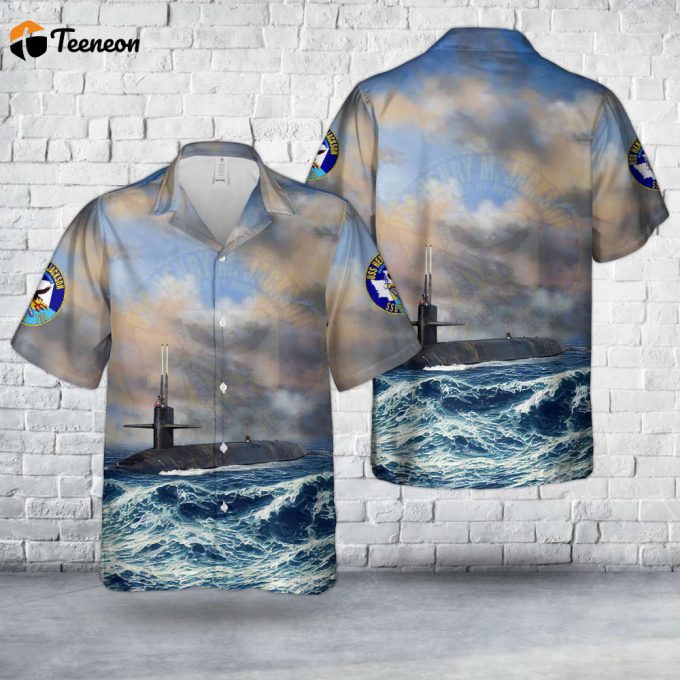 Us Navy Uss Henry M. Jackson (Ssbn-730) Ohio-Class Submarine Ballistic Missile Submarines Hawaiian Shirt Gift For Dad Father Days 1