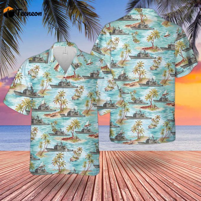 Us Navy Uss Hue City (Cg-66) Hawaiian Shirt Gift For Dad Father Days 1