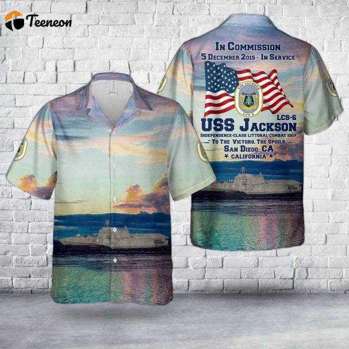 Us Navy Uss Jackson (Lcs-6) Independence-Class Littoral Combat Ship Hawaiian Shirt Gift For Dad Father Days 1