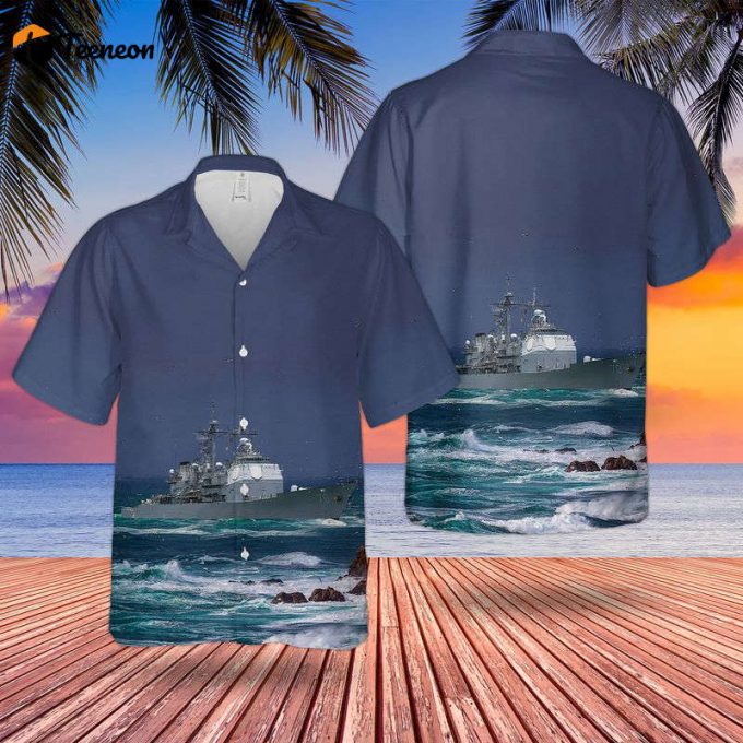 Us Navy Uss Lake Erie (Cg-70) Hawaiian Shirt Gift For Dad Father Days 1