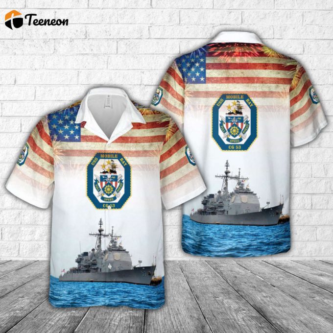 Us Navy Uss Mobile Bay (Cg-53) Hawaiian Shirt Gift For Dad Father Days 1