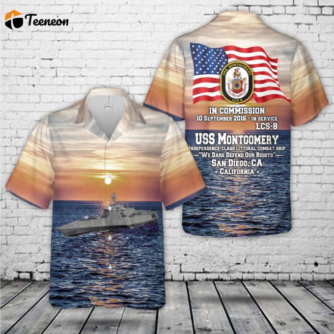 Us Navy Uss Montgomery (Lcs-8) Independence-Class Littoral Combat Ship Hawaiian Shirt Gift For Dad Father Days 1