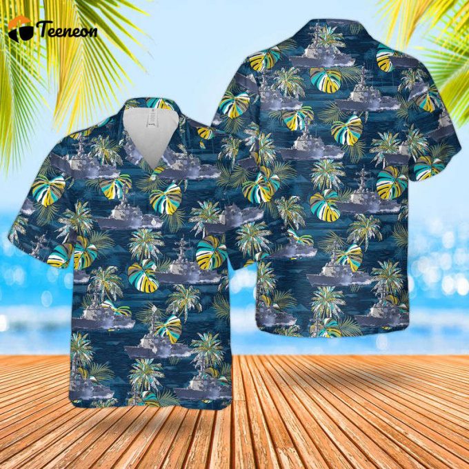 Us Navy Uss Mustin (Ddg-89) Arleigh Burke-Class Destroyer Hawaiian Shirt Gift For Dad Father Days 1