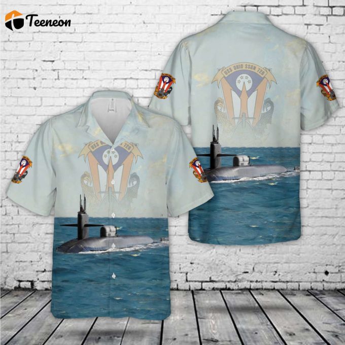 Us Navy Uss Ohio Class Ssgn-726 Nuclear Submarine Hawaiian Shirt Gift For Dad Father Days 1