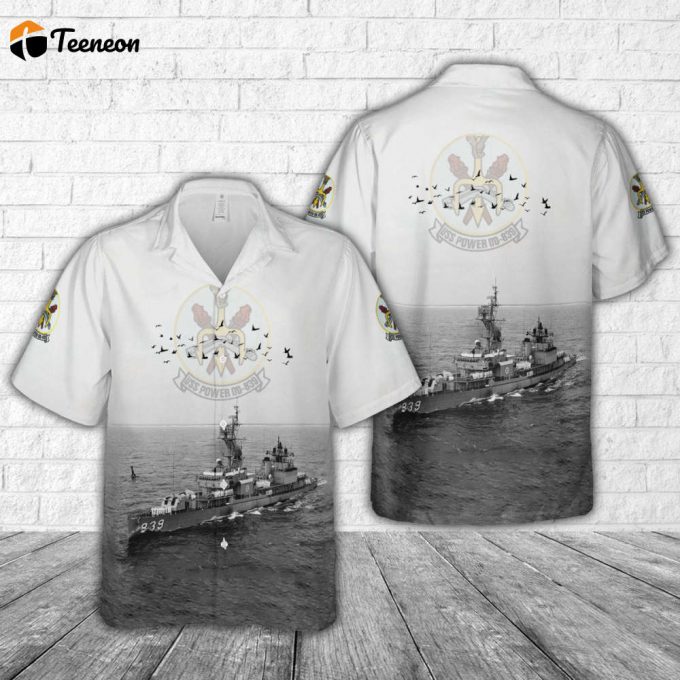 Us Navy Uss Power (Dd-839) Hawaiian Shirt Gift For Dad Father Days 1