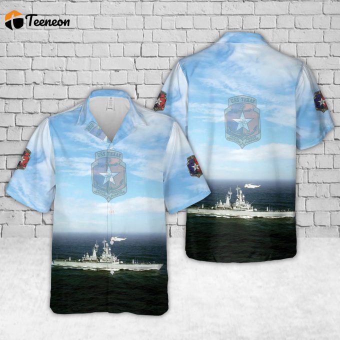 Stylish Us Navy Uss Texas Cgn-39 Hawaiian Shirt: Perfect Father S Day Gift! 1