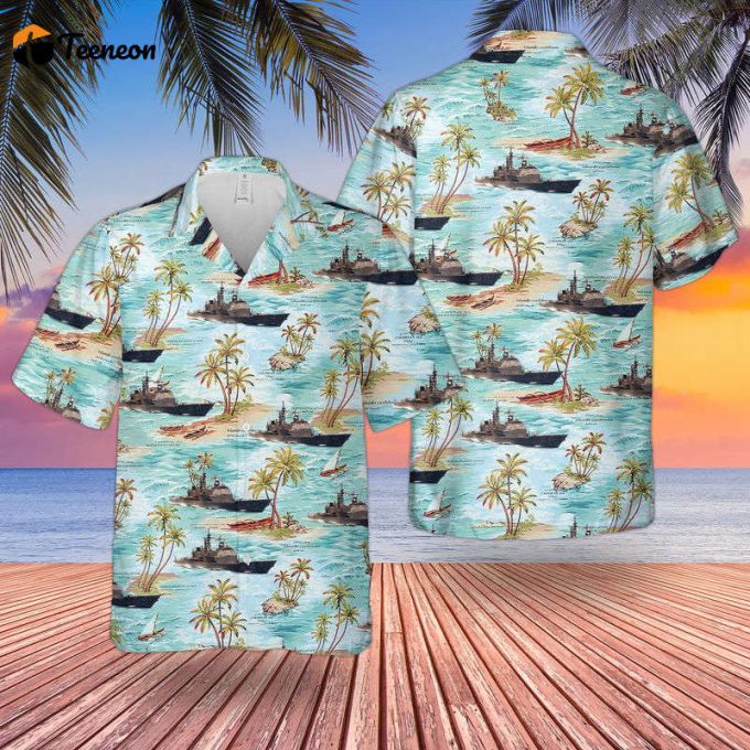 Us Navy Uss Ticonderoga (Cg-47) Hawaiian Shirt Gift For Dad Father Days 1