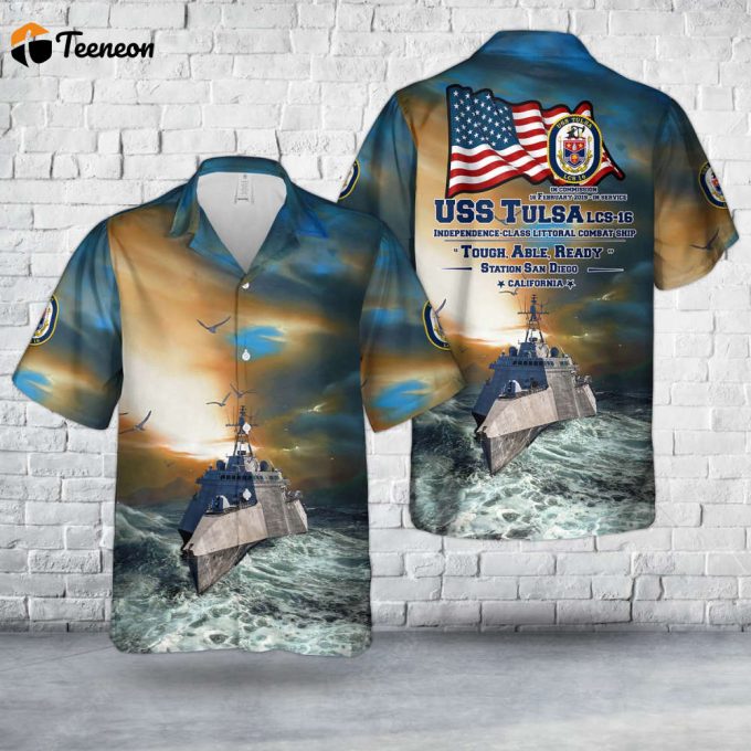 Us Navy Uss Tulsa (Lcs-16) Independence-Class Littoral Combat Ship Hawaiian Shirt Gift For Dad Father Days 1