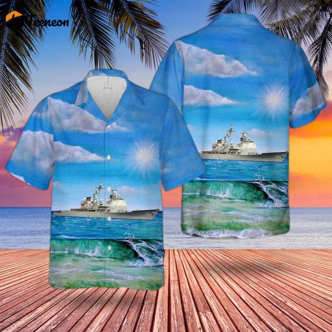 Us Navy Uss Vicksburg (Cg-69) Hawaiian Shirt Gift For Dad Father Days 1