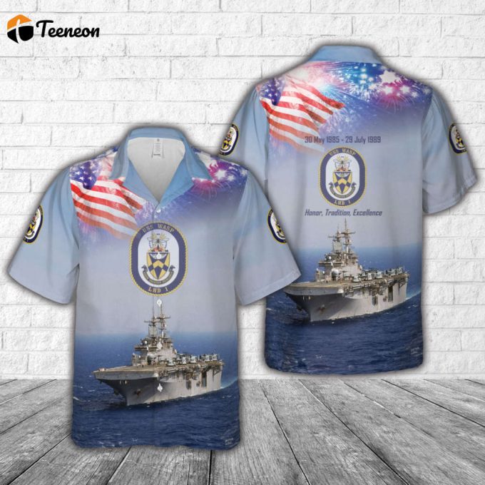 Us Navy Uss Wasp (Lhd-1), 4Th Of July Hawaiian Shirt Gift For Dad Father Days 1