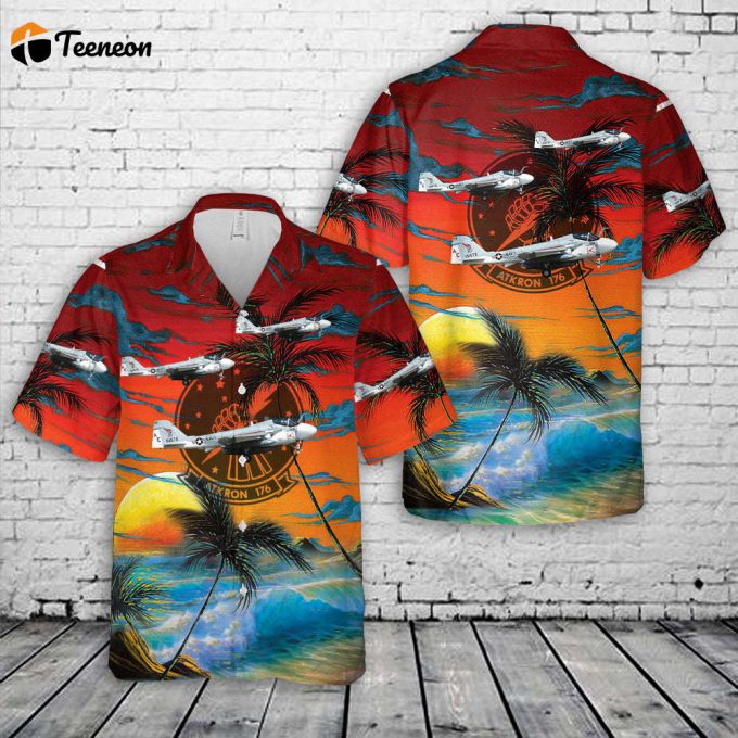 Us Navy Va-176 Thunderbolts A-6E Intruder Hawaiian Shirt Gift For Dad Father Days 1