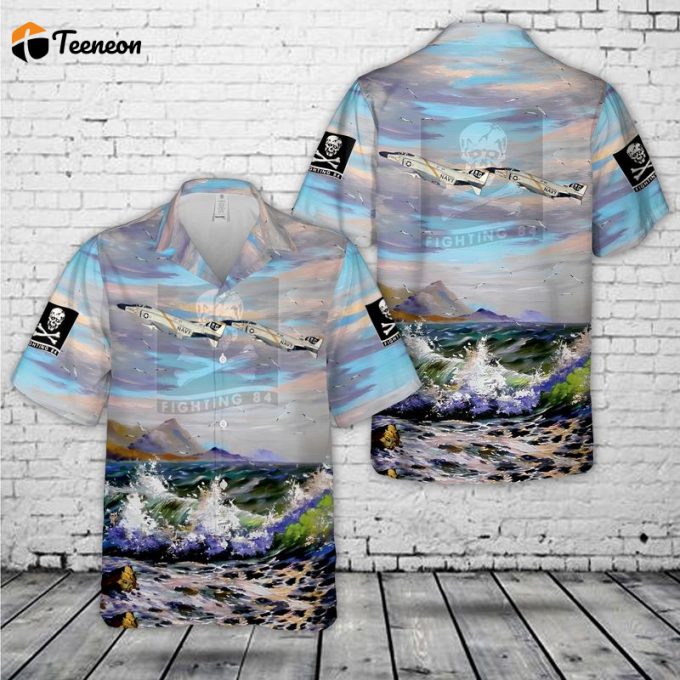 Us Navy Vf-84 Mcdonnell F-4B-19-Mc Phantom Ii Hawaiian Shirt Gift For Dad Father Days 1