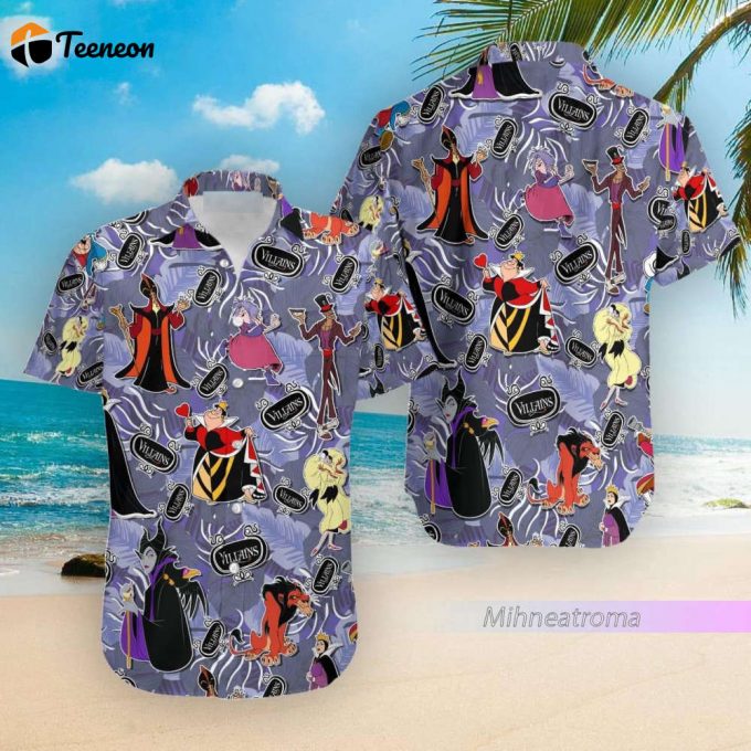 Villains Disney Cartoon Hawaiian Shirt, Bad Witches Club Button Shirt, Disneyworld Summer Vacation Shirt, Disneyland Shirt 1