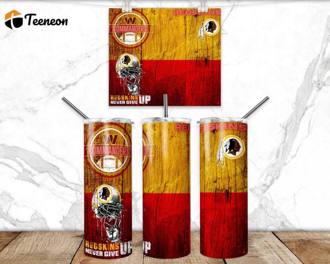 Washington Commanders 20 Oz Skinny Tumbler Sublimation Design Football Straight &Amp;Amp; Tapered 1