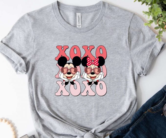 Xoxo Disney Valentine S Day Tshirt: Minnie &Amp; Mickey Tee Perfect Valentines Gift For Her 4