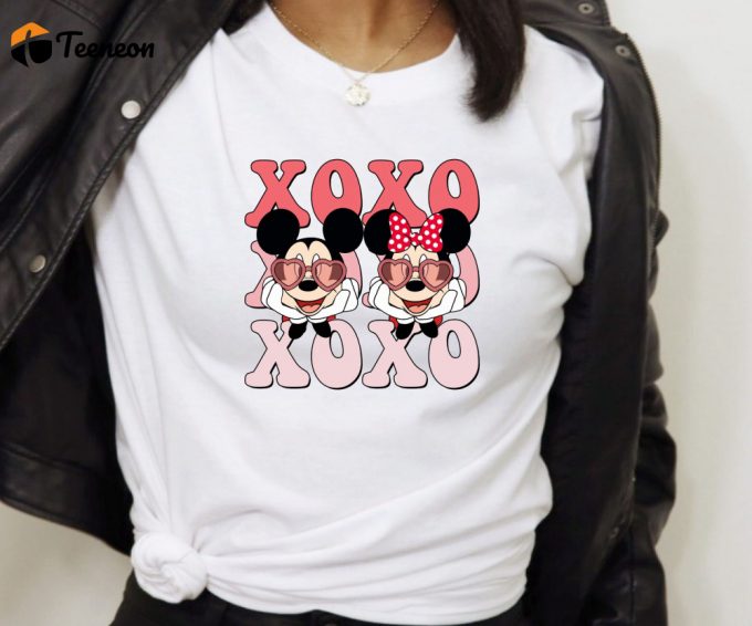 Xoxo Disney Valentine S Day Tshirt: Minnie &Amp;Amp; Mickey Tee Perfect Valentines Gift For Her 1