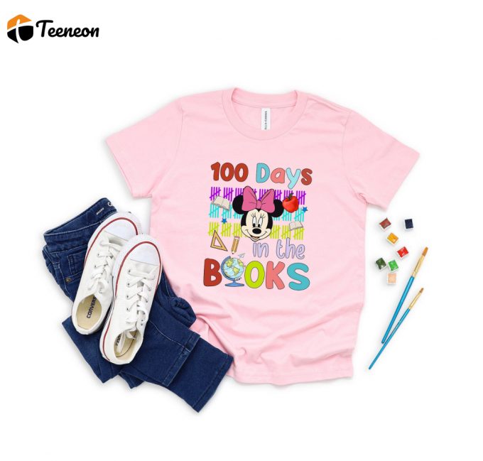 Get Inspired With 100 Days In The Books T-Shirt: Bookish Minnie Mouse &Amp;Amp; Disney Characters - Perfect School &Amp;Amp; Teacher Shirt For Reading Enthusiasts! 1