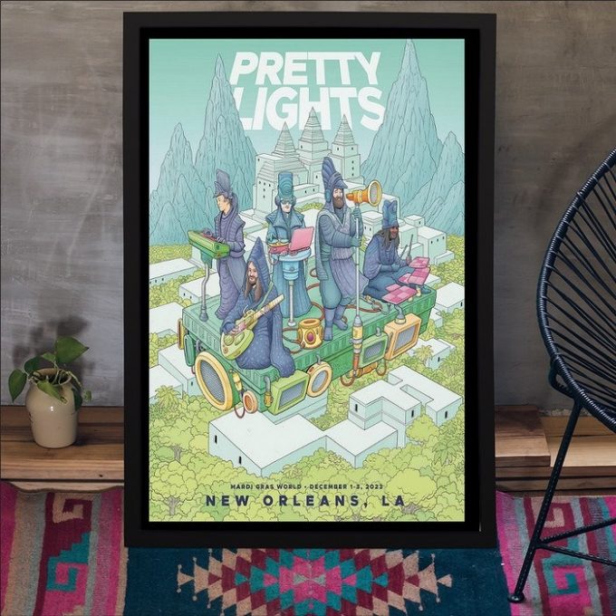 Pretty Lights Tour New Orleans, La Dec 1-3 2024 Poster For Home Decor, Pretty Lights November 9-11, 2024 San Francisco, Ca Tour Poster For Home Decor