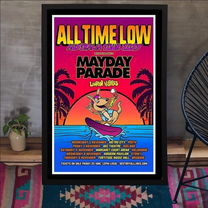 All Time Low Australia Tour Nov 1 3 4 8 9, 2024 Poster For Home Decor 1