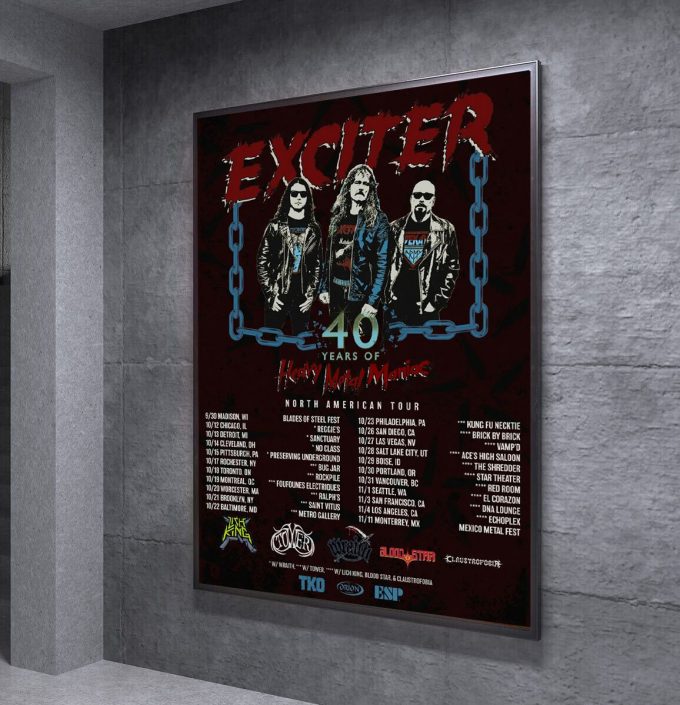 Exciter - North American Tour 2024 Poster For Home Decor 1