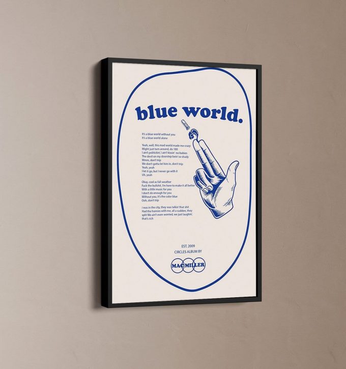 Blue World Song Lyrics Poster For Home Decor, Gift Poster For Home Decor 1