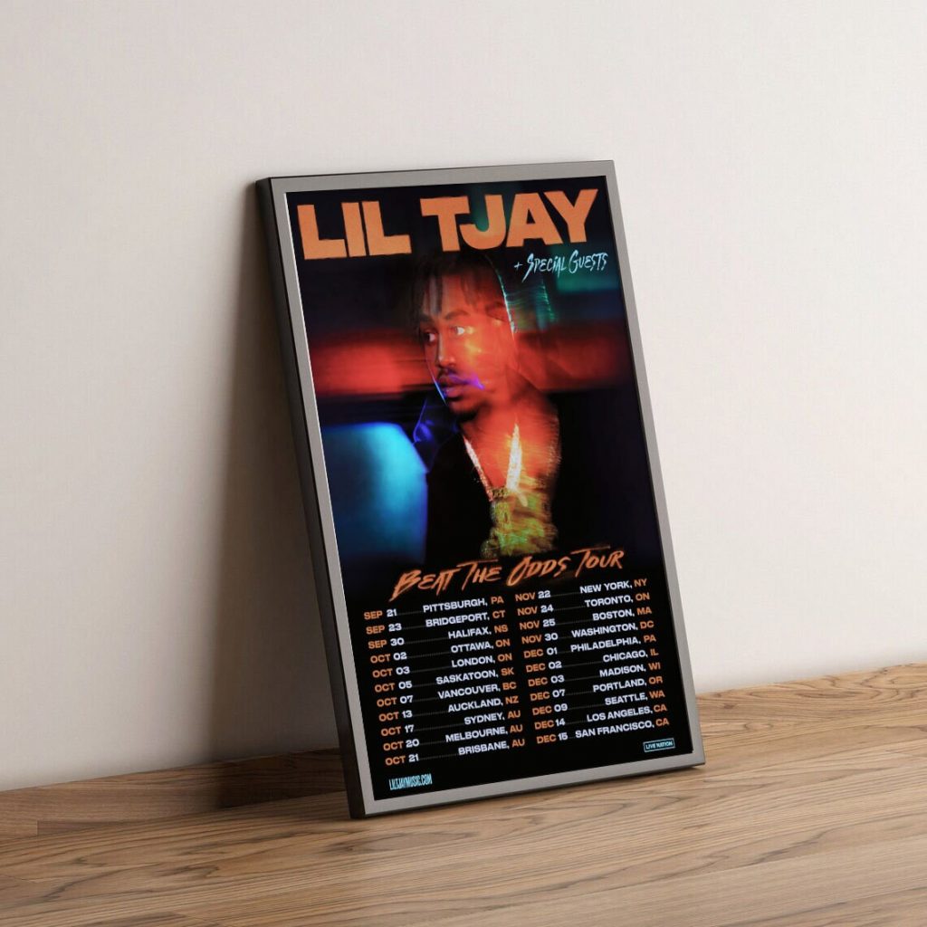 Lil Tjay The 2024 Beats The Odds Tour Poster Gift For Home Decor, Gift Poster Gift For Home Decor