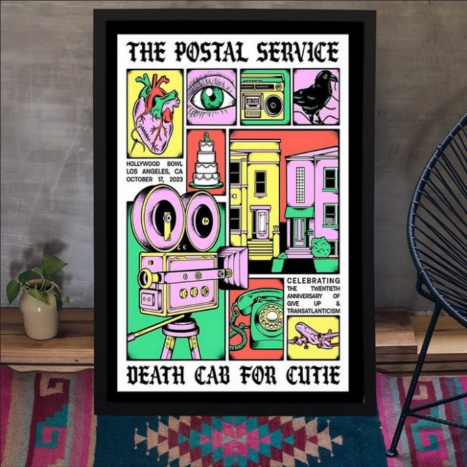 Death Cab For Cutie October 13, 2024 Hollywood Bowl Los Angeles Poster Gift For Home Decor, The Postal Service &Amp;Amp; Death Cab For Cutie Berkeley Oct 10 Poster Gift For Home Decor 1