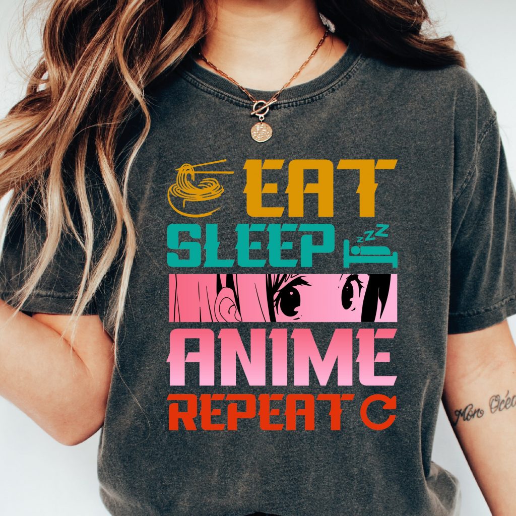 Anime Shirt, Anime Gift Shirt, Anime Lover T-Shirt, Anime Warning, Korean Shirt, Eat Sleep Anime Repeat 4