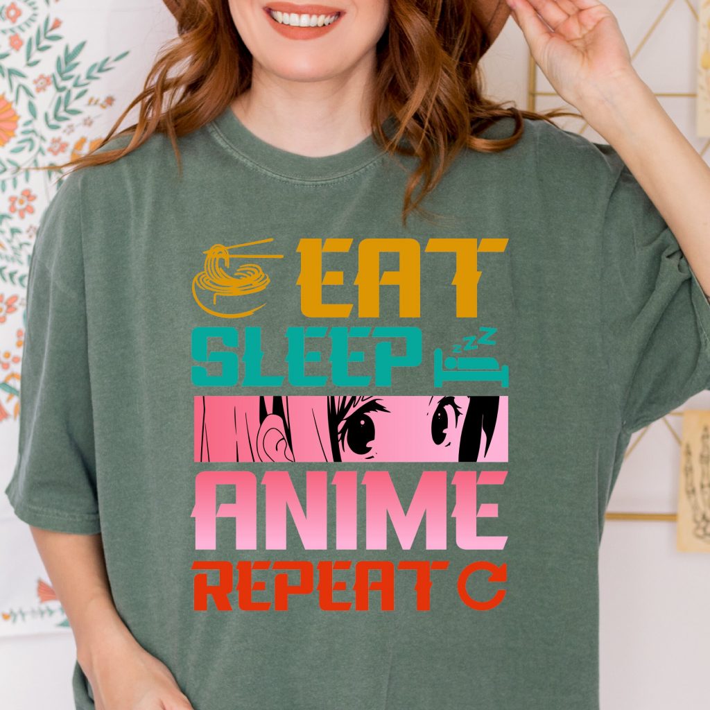 Anime Shirt, Anime Gift Shirt, Anime Lover T-Shirt, Anime Warning, Korean Shirt, Eat Sleep Anime Repeat 6
