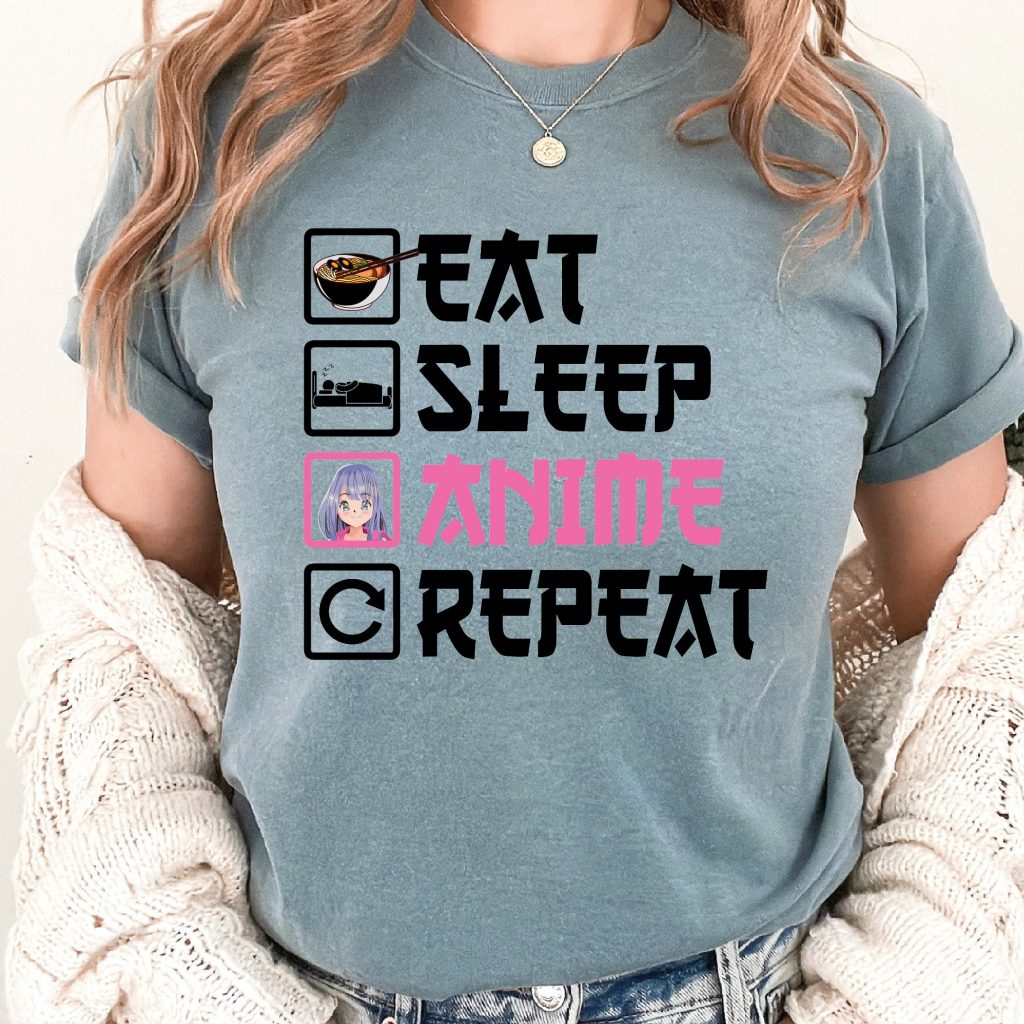 Anime Shirts, Anime Lover Shirt, Anime Gift, Eat Sleep Anime Repeat, Fun T-Shirt 14