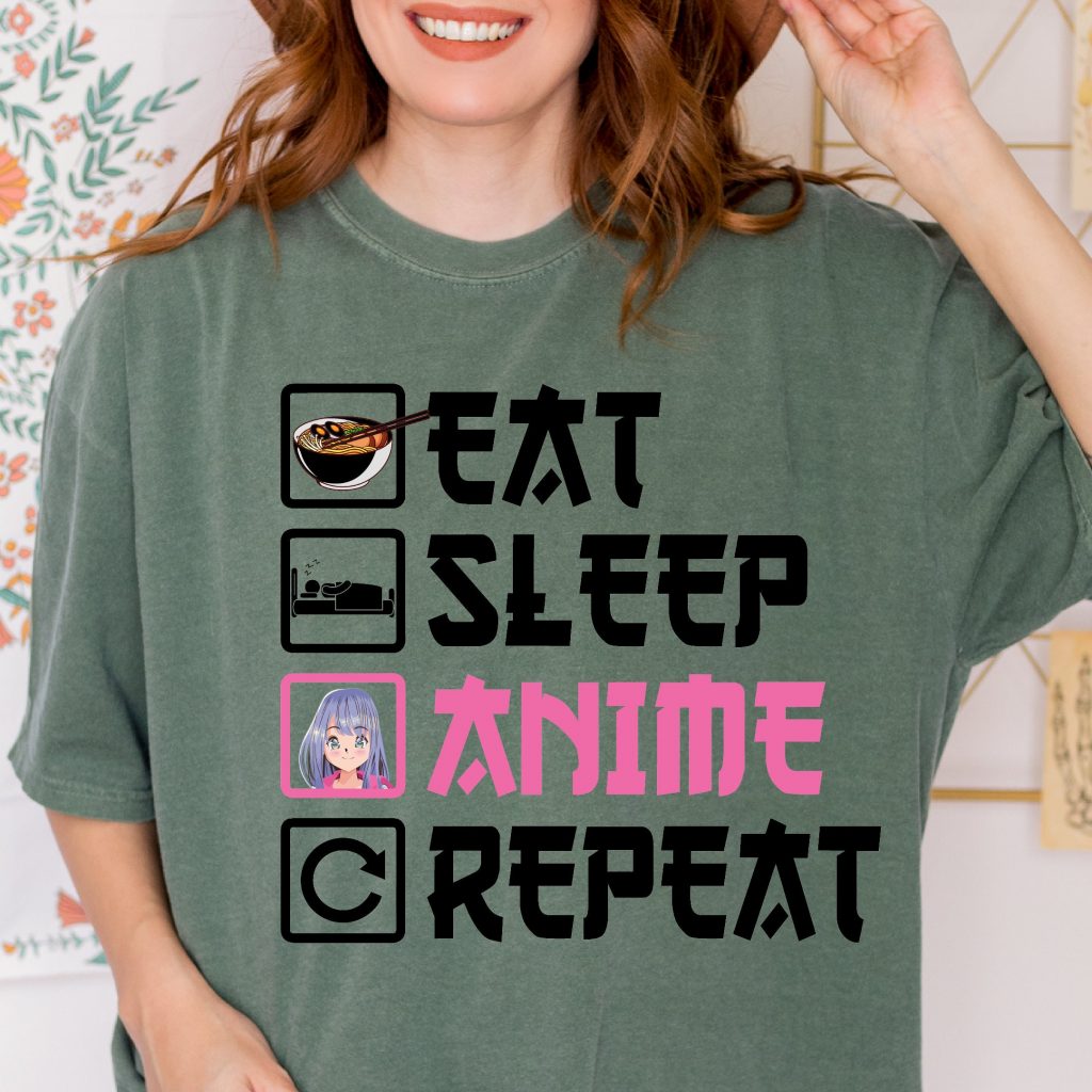 Anime Shirts, Anime Lover Shirt, Anime Gift, Eat Sleep Anime Repeat, Fun T-Shirt 12